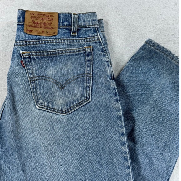 Levi's Other - Vintage Levis 560 Loose Fit Tapered Leg Jeans Mens 34x32 Blue Made in USA 90s